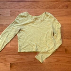 Green cropped long sleeve
